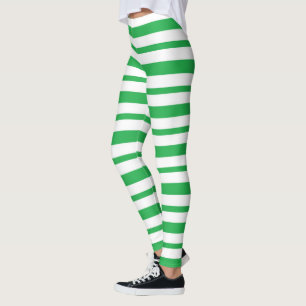 Legging Listras brancas e verdes espessas