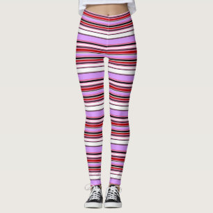 Legging Listras brancas e violetas