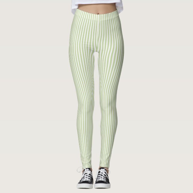 Legging Listras Brancas Verdes   (Frente)