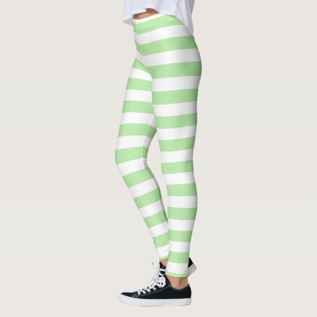 Legging Listras brandamente verdes e brancas (Esquerda)