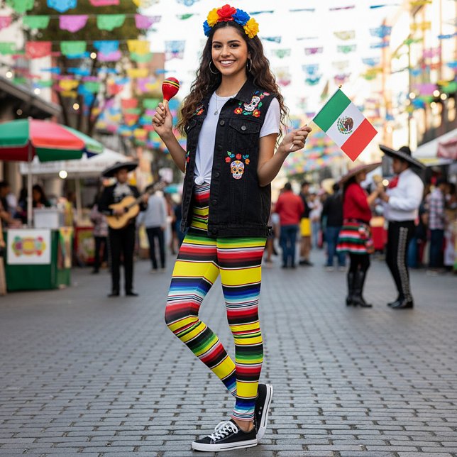 Legging Listras brilhantes de serape (Criador carregado)