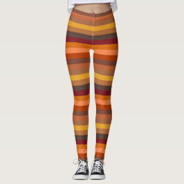 Legging Listras castanhas e laranja
