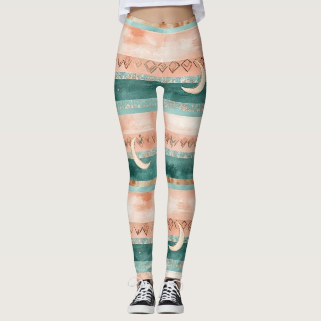 Legging Listras Celestiais Rústicas Lua Sol Terroso (8) (Frente)