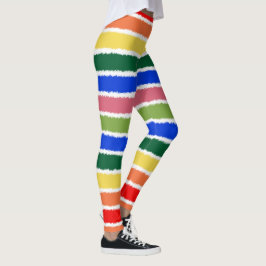 Legging Listras Coloridas de Aquarela Arco-Íris