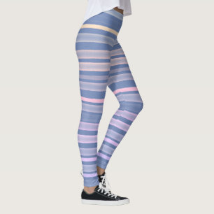 Legging Listras cor-de-rosa azuis