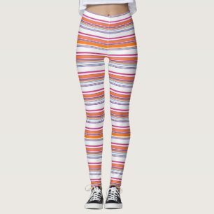 Legging Listras cor-de-rosa-branca