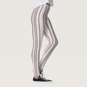 Legging listras cor-de-rosa e cinzas