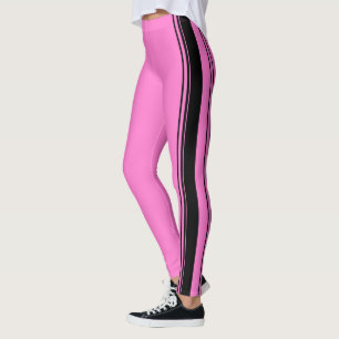Legging Listras cor-de-rosa e pretas