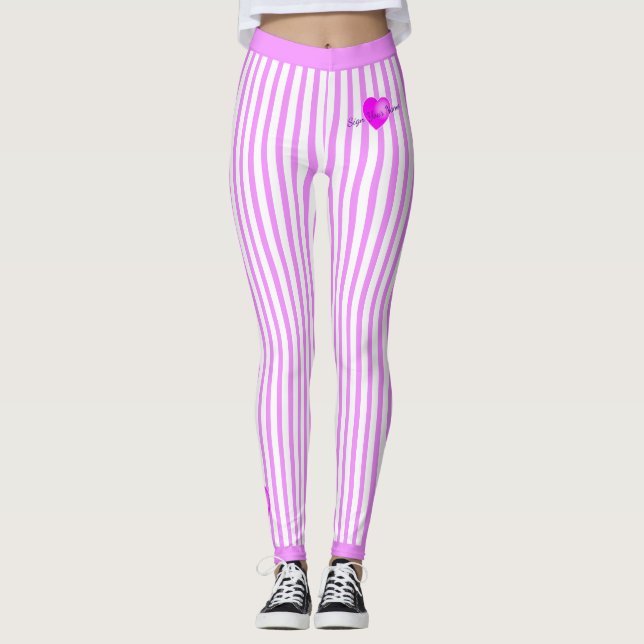 Legging Listras cor-de-rosa em PINK (Frente)