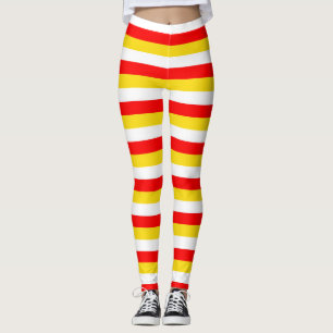 Legging listras da bandeira de Guernsey vermelho amarelo b