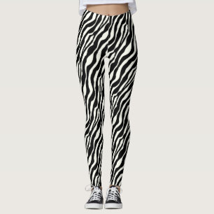 Legging Listras da zebra - preto e branco