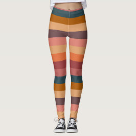 Legging Listras de Aquarela do Pôr do Sol  