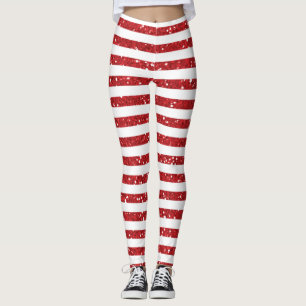 Legging Listras de Brilho Vermelhas