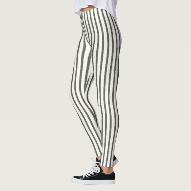 Legging Listras de Creme Verde Oliva  (Esquerda)