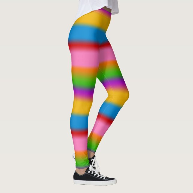 Legging Listras de Gradiente de Arco-íris Multicor Vibrant (Direita)