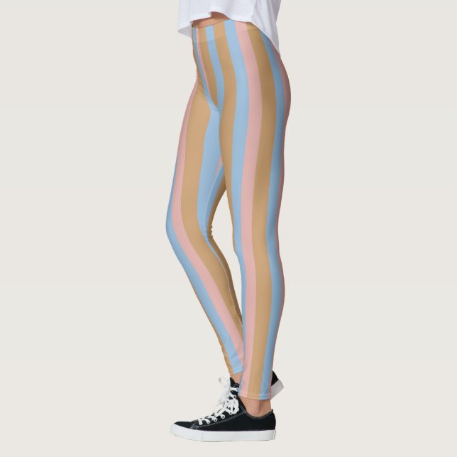 Legging Listras de Ocre, Rosa e Azul (Esquerda)