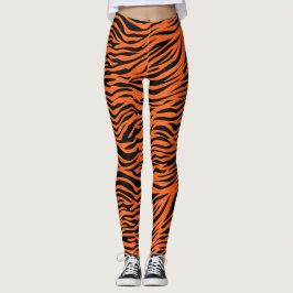 Legging Listras de tigre laranja e preto