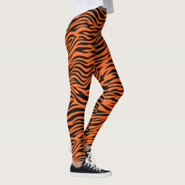 Legging Listras de tigre laranja e preto