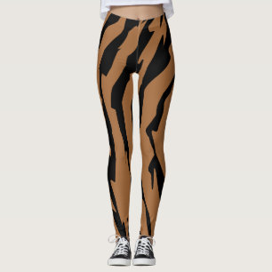 Legging Listras de Tigre Padrão Abstrato Listras de Animal