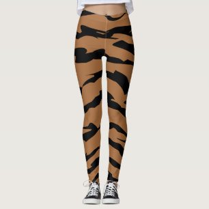 Legging Listras de Tigre Padrão Abstrato Listras de Animal