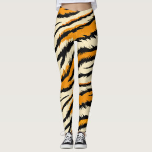 Legging Listras de Tigre Preto e Marrom 