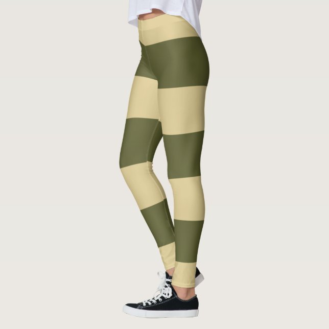 Legging Listras de Verde Oliva e Bege (Esquerda)