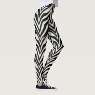 Legging Listras de Zebra BW Estampa de Animal Selvagem 