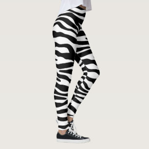 Legging Listras de zebra padrão preto e branco + suas idei