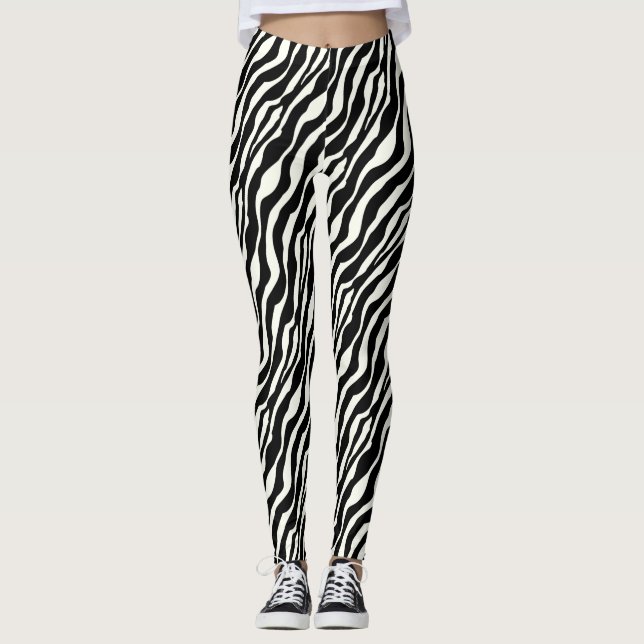 Legging Listras de zebra - Preto e Branco (Frente)