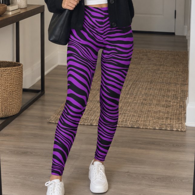 Legging Listras de Zebra Preto Roxo (Criador carregado)