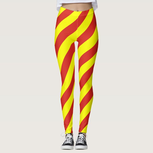 Legging Listras diagonais de cores da bandeira nacional do (Frente)