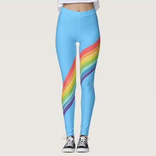 Legging Listras do arco-íris diagonais