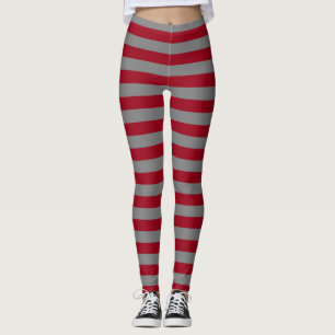 Legging Listras do cinza de Borgonha e de carvão vegetal