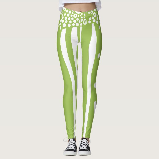 Legging Listras e pontos mistos modernos (Frente)