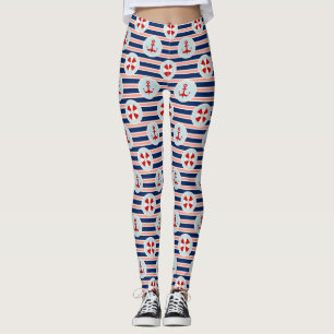 Legging Listras e teste padrão de pontos náuticos