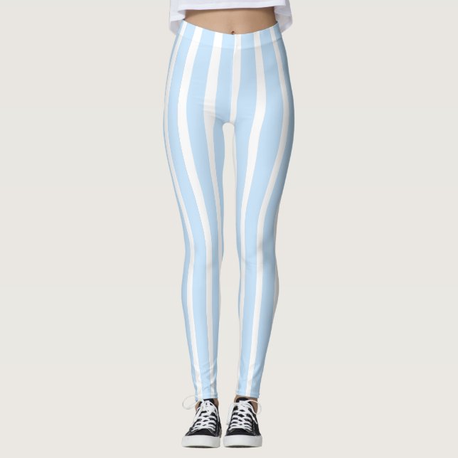 Legging Listras Finas Azul Claro (Frente)