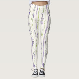 Legging Listras Florais de Lavanda  