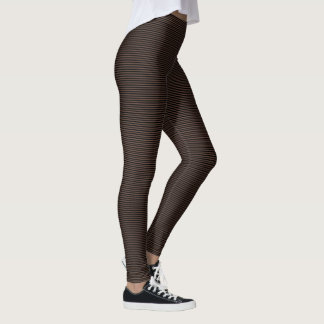 Legging Listras Horizontais Finas Pretas e Marrons Padrão