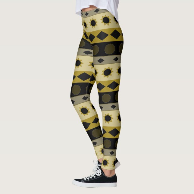 Legging Listras horizontais geométricas e símbolos (Esquerda)