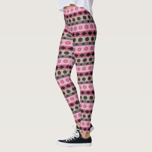 Legging Listras horizontais geométricas e símbolos