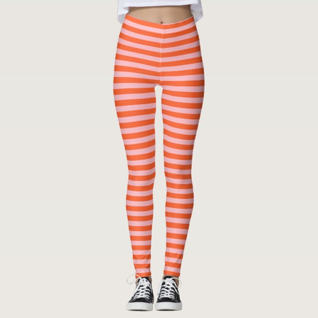 Legging Listras Laranja e Rosa (Frente)