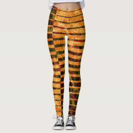 Legging Listras laranja estranhas e arranhões, lado detalh
