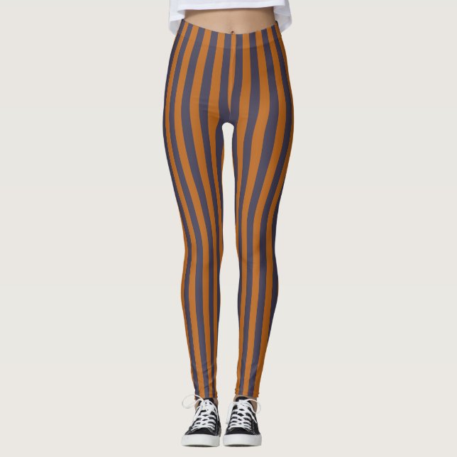 Legging Listras Laranja Roxo Padrão (Frente)