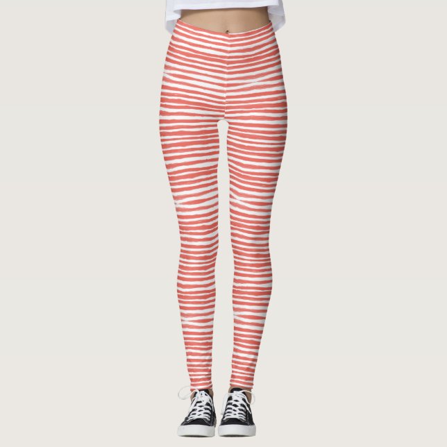 Legging Listras laranjas, linhas  (Frente)