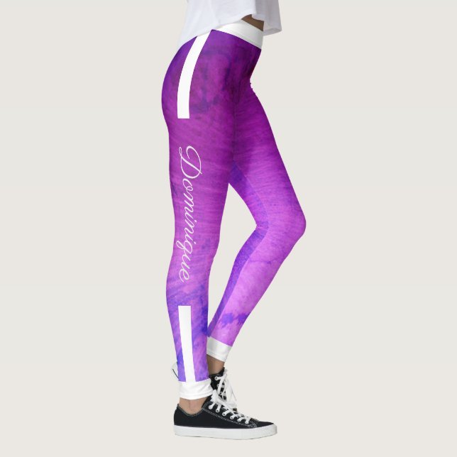 Legging Listras laterais do Monograma no Gradient Purple G (Direita)