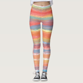 Legging Listras legais rosa amarelo azul