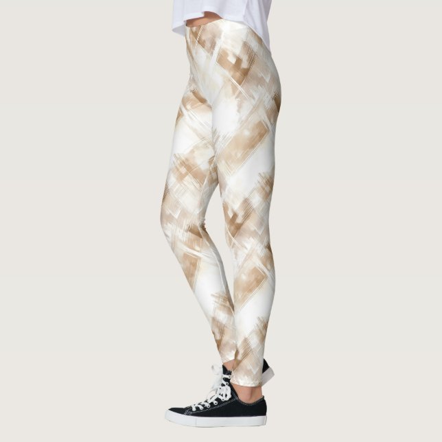 Legging Listras Marrons Creme Rústicas (Esquerda)