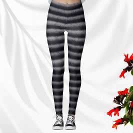 Legging Listras Modernas - Carvão Preto e Branco