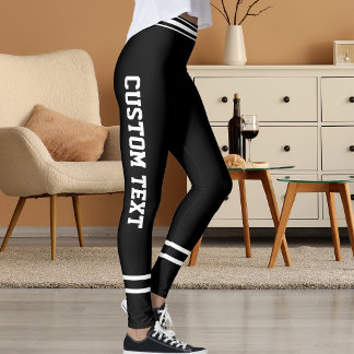 Legging Listras Pretas e Brancas Clássicas Personalizadas