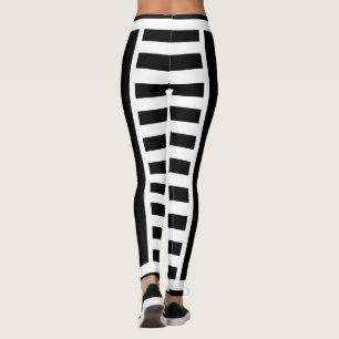 Legging Listras Pretas e Brancas em Negrito